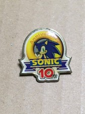 rare Sega SONIC THE HEDGEHOG 10th Anniversary pin button badge vintage promo