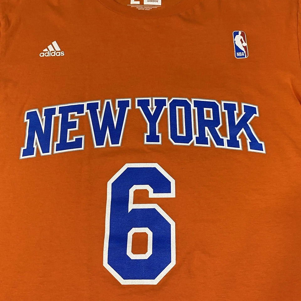 Camisa New York Knicks Hombre Grande Kristaps Porzingis Adidas Baloncesto Naranja Foto 2 de 4