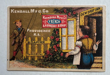 Victorian Trade Card Providence RI Kendall Mfg Co Soapine French Laundry Soap