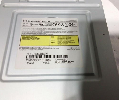 Toshiba Samsung DVD CD Writer Lightscribe SH-S183 Internal Optical Drive SATA - Picture 2 of 7