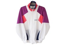 Vintage ADIDAS Track Jacket Full Zip Size M white 90s sport windbreaker