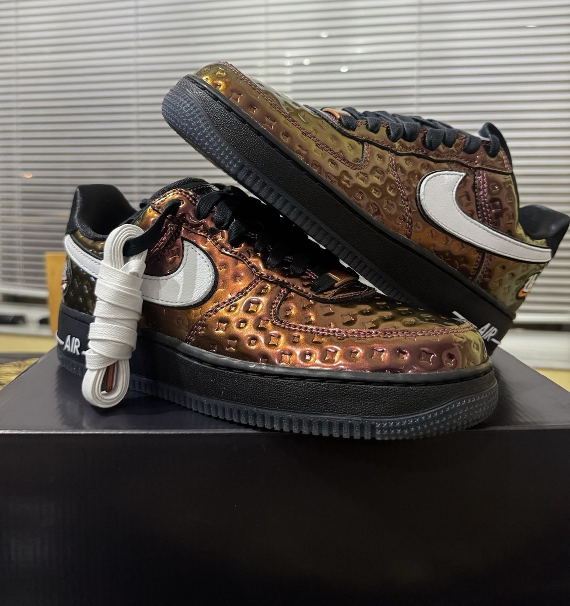Size 9.5 Nike Air Force 1 PRM Low Warning Label NBA All Star 2026