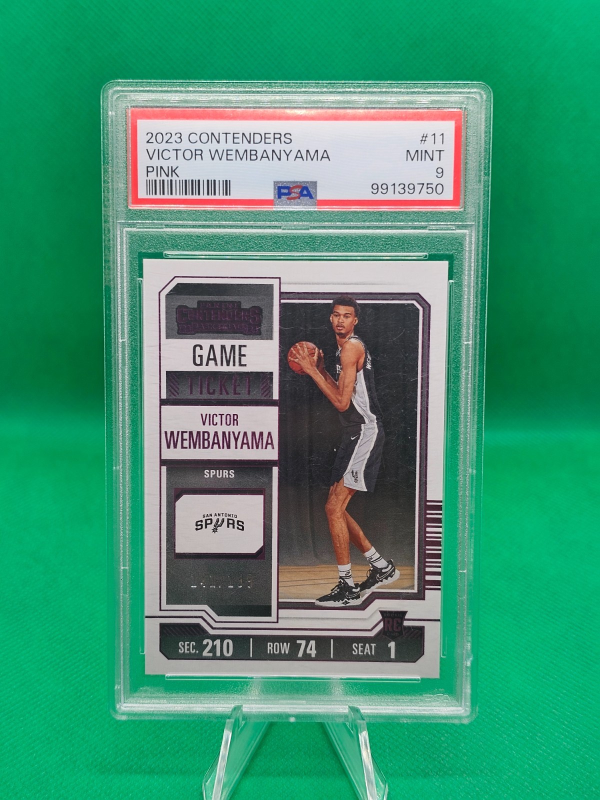 2023-24 Panini Contenders Victor Wembanyama Game Ticket Pink #11 141/199 RC