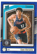 CAM CHRISTIE 2024-25 Donruss Blue Holo Laser Rated Rookie (40/49) Clippers #241