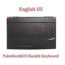 Black PalmRest US Backlit Keyboard For MSI GL63 9RC 9RDS 9SC 9SD 9SDK 9SE 9SEK