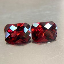 4.20cts Rhodolite Garnet 8x6mm Octagon Pair Red Natural Loose Genuine Gemstones