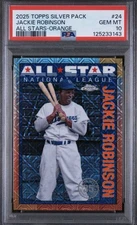 2025 Topps #90ASC-24 Jackie Robinson 1990 Chrome All-Star Orange Refractor  Pop1