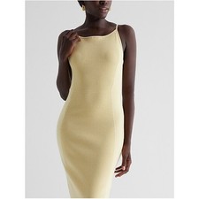 Express Ribbed High Square Neck Midi Sweater Dress