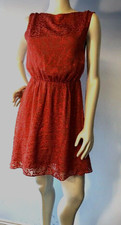 Alice + Olivia Sz S Burnt Orange burnout Sleeveless Sheer lined Mini Dress