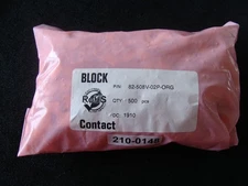 500 new Block Contact #82-508V-02P-ORG, DC: 1910 Pb Lead Free. Rohs Compliant. #