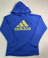 Adidas Youth Blue Hoodie Long Sleeve Regular Fit M US 10/12