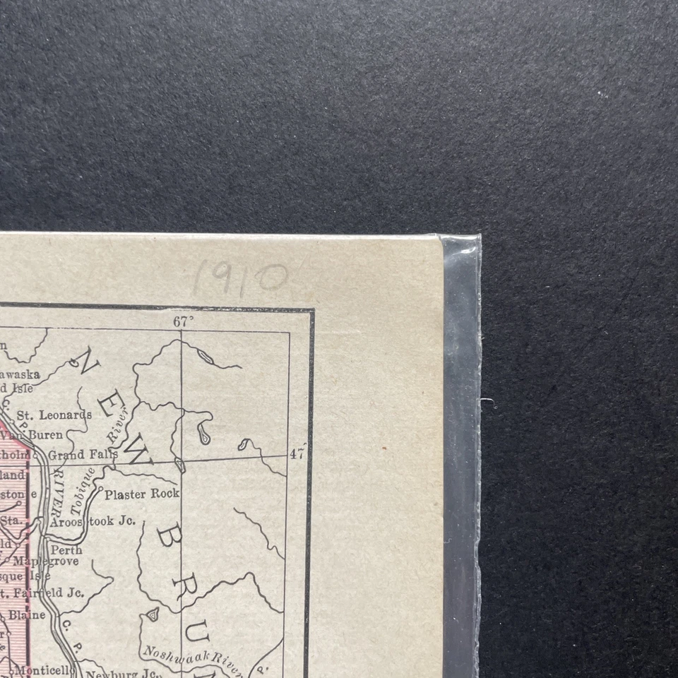 1916 Maine Vintage Map - 6 in x 7 in - Rand McNallys Dollar Atlas Of The World - Image 3 of 4