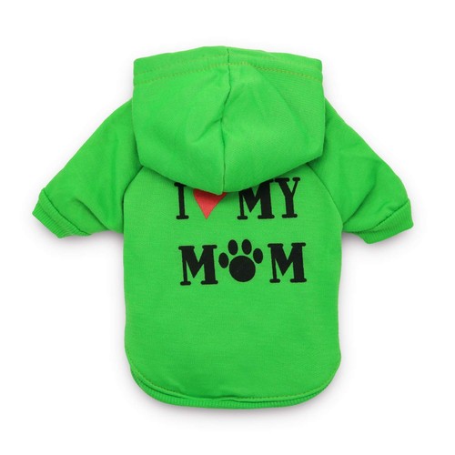 Dog Shirt I Love My Mom Shirts Puppy Clothes for Small Dogs Medium Green