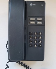 Vintage AT T 700 Black Push Button Wall Desk Landline Corded Phone Untested