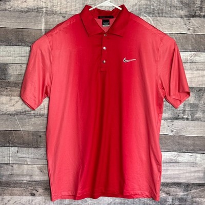 Nike Tiger Woods Gradient Lite Polo Shirt Mens Large Red Dri Fit Performance