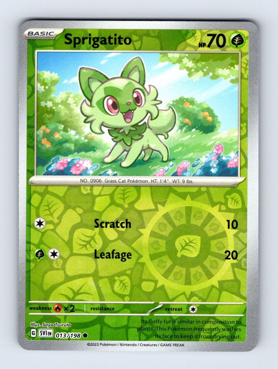 Sprigatito - Scarlet & Violet Base Set 013/198 - Rev Holo - NM - Pokémon TCG