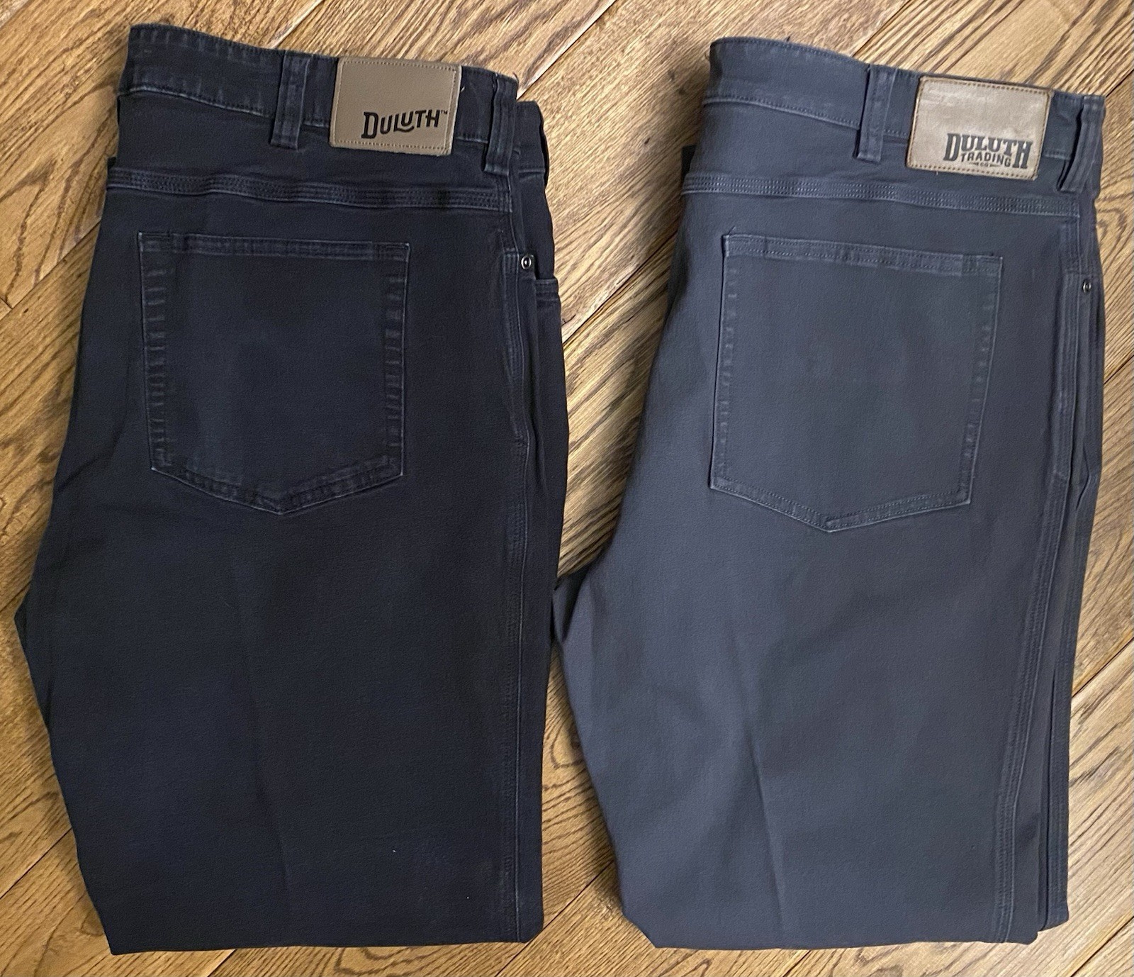 Duluth Trading Lot of 2 Pair Flex Fire Hose 40 x 32 Jeans Pants Mens Black Gray