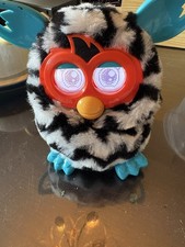 Furby Boom 2012 Black White Zebra Zig Zag Stripes Hasbro Interactive Toy Works