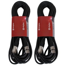 Image of Skytec XLR Microphone Cables 12m Pair - Male to Female Audio Cable