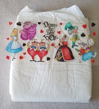 Mega adult disposable ABDL diaper-Alice In Wonderland READ DESCRIPTION FULLY