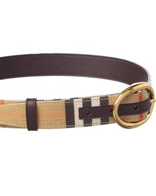 【美品】BURBERRY ベージュ ブラウン レザーベルト Burberry Reversible Check Coated Canvas & Leather Belt Women's | eBay