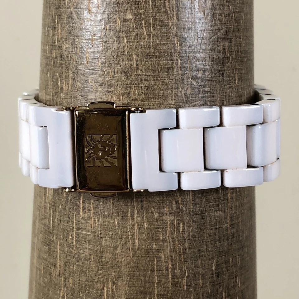 Anne Klein Women 10/9344 Dress White Ceramic Band Quartz Analog 35mm Watch 7" - Image 4 of 4