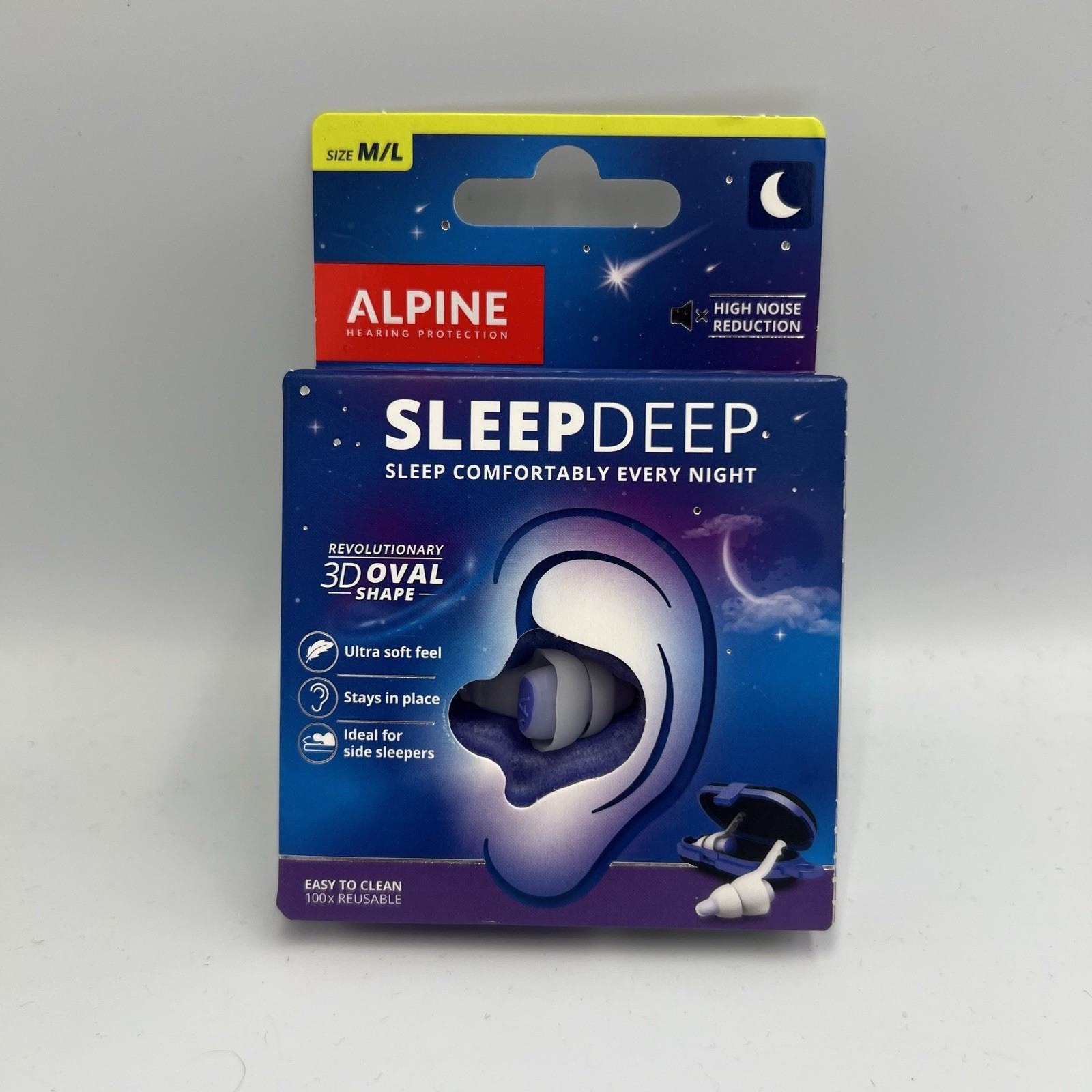 Alpine Sleepdeep Soft Gel Ear Plugs For Sleeping Size M/L Travelbox