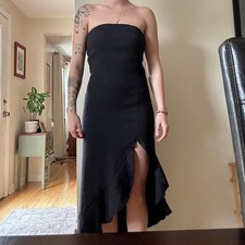 Free People strapless angled dress