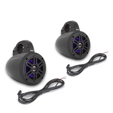 Pyle Waterproof Marine Wakeboard Tower Speakers - 4 Inch Dual Subwoofer Speak...