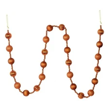 Vickerman 6' Plastic Stripe Ball Ornament Christmas Garland in Copper