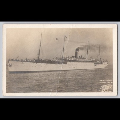Antique Postcard U.S.A.T. Thomas Ship 1911 J.D. Givens