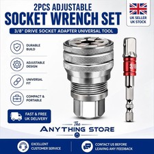 2pcs Universal Adjustable Magic Socket Wrench 10-19mm Ratchet Spanner Tool UK