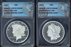 2023 Fiji Morgan & Peace Silver Dollar 2-Coin Proof Set ANACS PR70 DCAM 1st S...