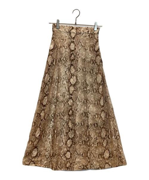 Ameri                    PYTHON LACE SKIRT beige … - image 1