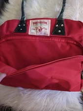 True Religion Red Nylon Overnight Travel Bag NEW NWT Carry On 16" Long