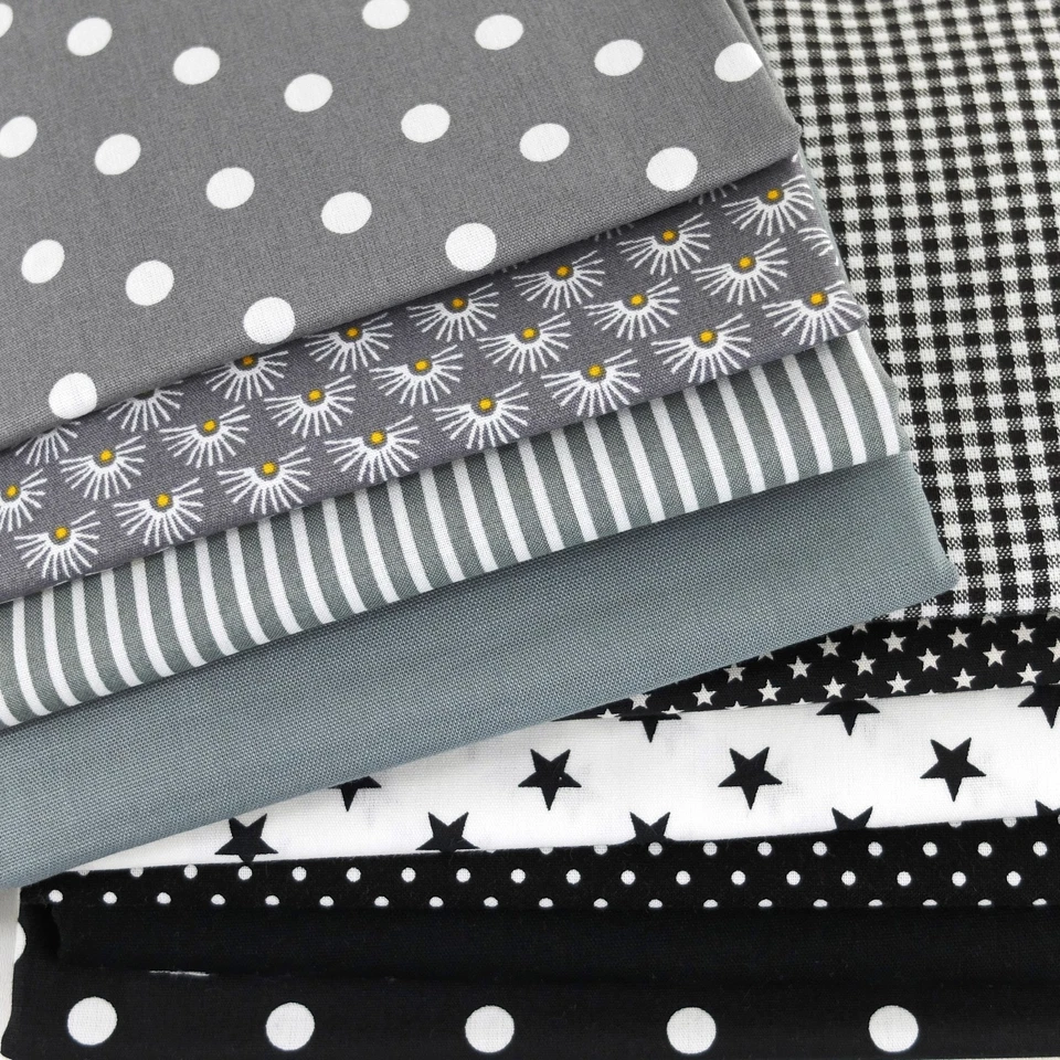 XXL Stoffpaket "SCHWARZ-GRAU-WEISS" 100% Baumwolle 500g ca. 25 x 140/150 cm - Bild 3 von 4