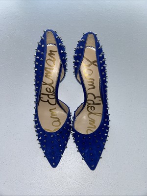 Sam Edelman Blue Suede Silver Studs pumps Size 9