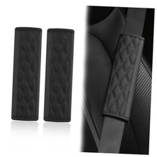 2PCS Car Seat Belt Cover Pads,Leather Seatbelt Covers Protect Shoulder Black
