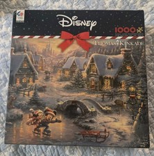 Disney Thomas Kinkade Mickey  Minnie Sweetheart Holiday 1000 Piece Puzzle
