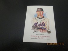 JOE SMITH METS 2007 TOPPS ALLEN & GINTER'S ROOKIE CARD #168. rookie card picture
