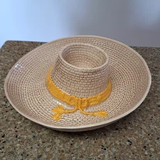 Vintage Whittier Pottery Sombrero Chip And Dip Server  -  Excellent Condition