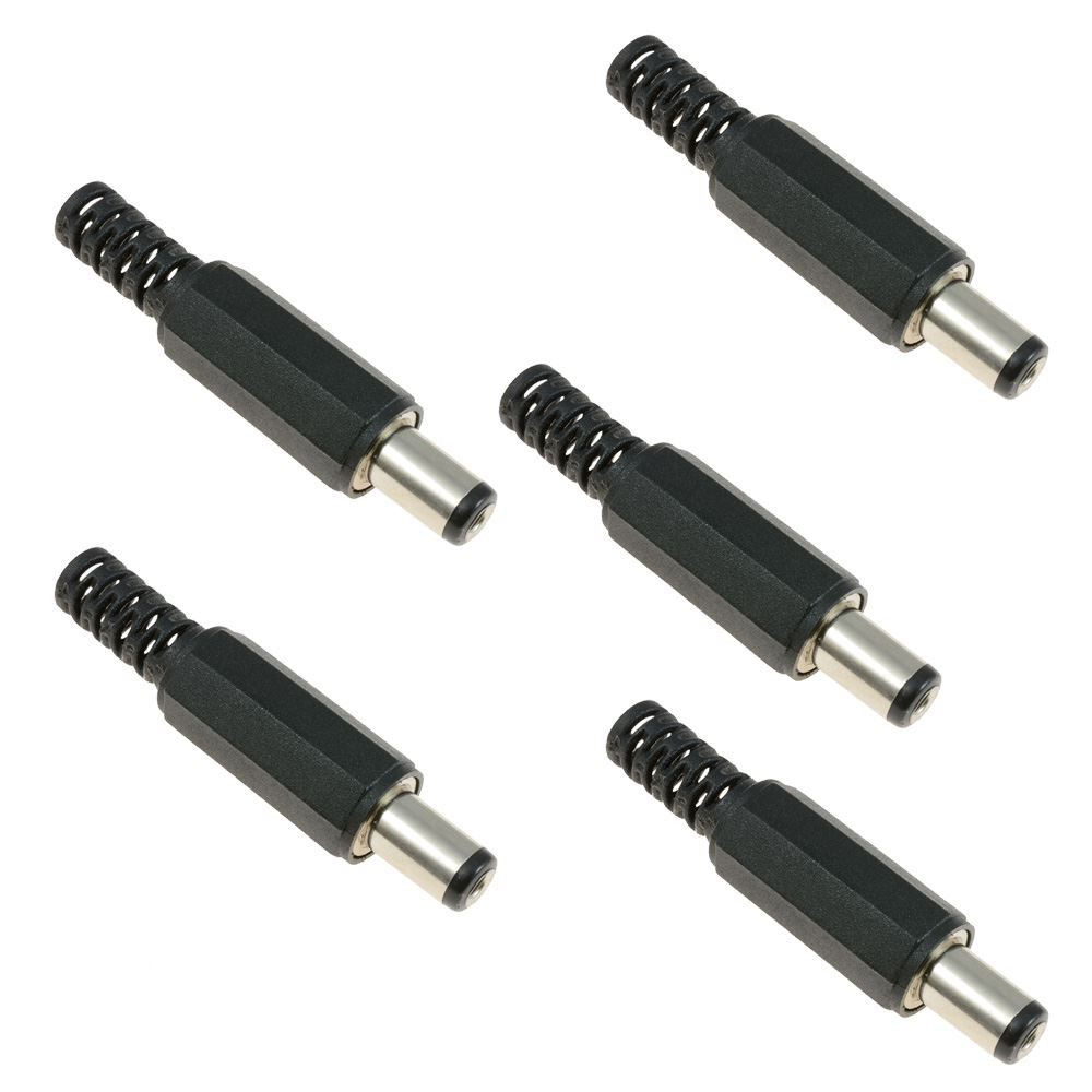 5x 2.5mm x 5.5mm Male Power Plug Jack DC Connector 9mm Short