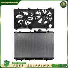 Radiator Aluminum & Radiator Condenser Fan Kit For 2008-2013 Toyota Highlander