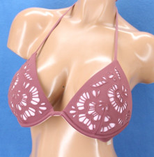 Shade Shore Underwire Padded Push Up Halter Bikini Top Size 36B E8643