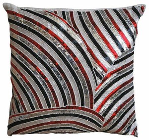 red sequin pillow