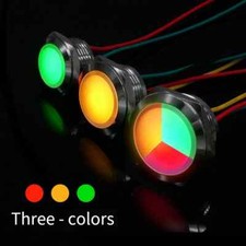 Metal LED Indicator Light Warning Signal Pilot Lamp 3 Color 5 12 24 220v