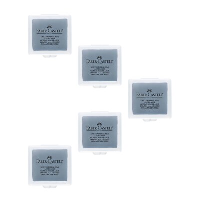 5 x Faber Castell Art Eraser - Knetradiergummi - Knetradierer - Radiergummi
