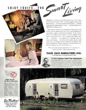 Smart Choice for Smart Living - Trailer Coach Manufacturers ad 1947 P