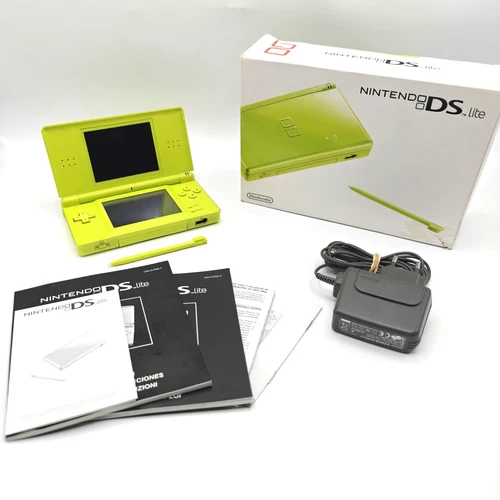 Console Nintendo DS Lite Verde Lime Con Scatola Caricatore Originale e Accessori