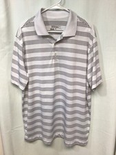 Nike Golf Tour Performance Dri-Fit White Striped XL Polyester Golf Shirt P3